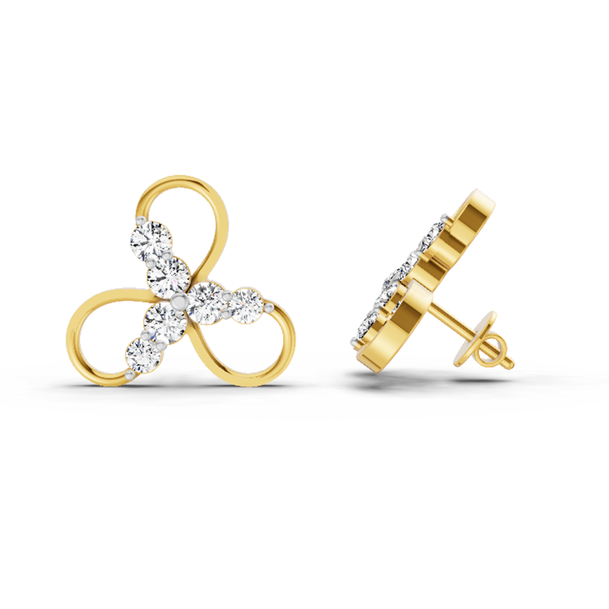 1.15 Ct Stud Earrings | 14K Yellow Gold