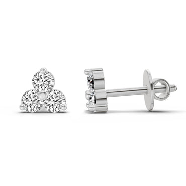 0.35 Ct Round Stud Earrings |  14K White Gold