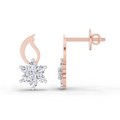 0.49 Ct Floral Stud Earrings | 14K Rose Gold