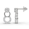 0.71 Ct Round Dangle Earrings | 14K White Gold