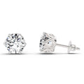 2.28 Ct Round Shape 6 Prong Solitaire Diamond Stud Earrings | 14K White Gold