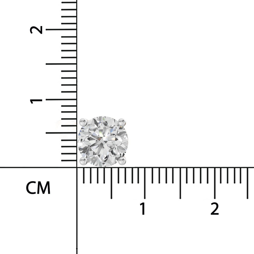 2.54 Ct Round Shape 4 Prong Solitaire Diamond Stud Earrings | 14K Rose Gold