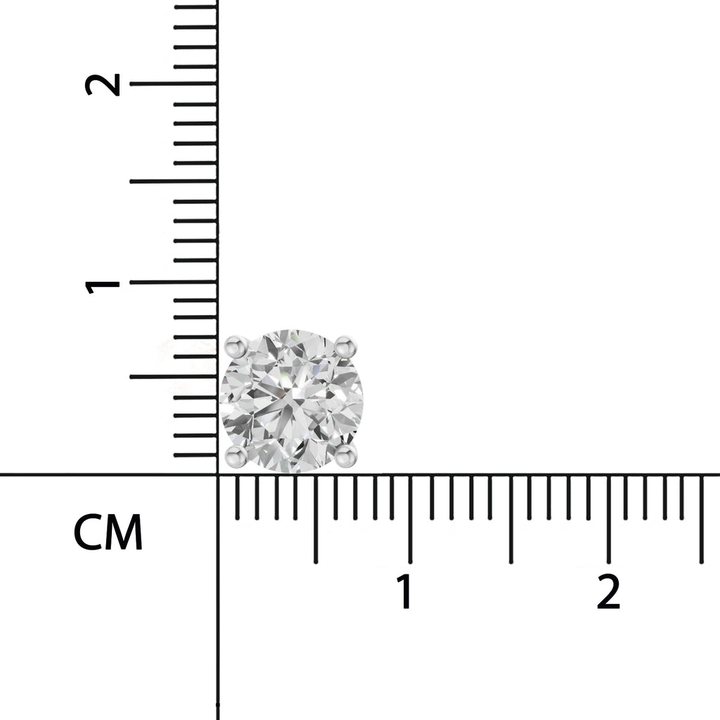 2.54 Ct Round Shape 4 Prong Solitaire Diamond Stud Earrings | 14K Rose Gold
