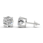 2.54 Ct Round Shape 4 Prong Solitaire Diamond Stud Earrings | 14K Rose Gold