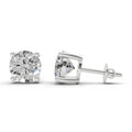 2.54 Ct Round Shape 4 Prong Solitaire Diamond Stud Earrings | 14K White Gold