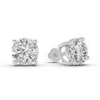 2.54 Ct Round Shape 4 Prong Solitaire Diamond Stud Earrings | 14K Rose Gold