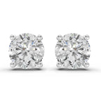 2.54 Ct Round Shape 4 Prong Solitaire Diamond Stud Earrings | 14K Rose Gold
