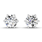 2.39 Ct Round Shape 6 Prong Solitaire Diamond Stud Earrings | 14K Rose Gold