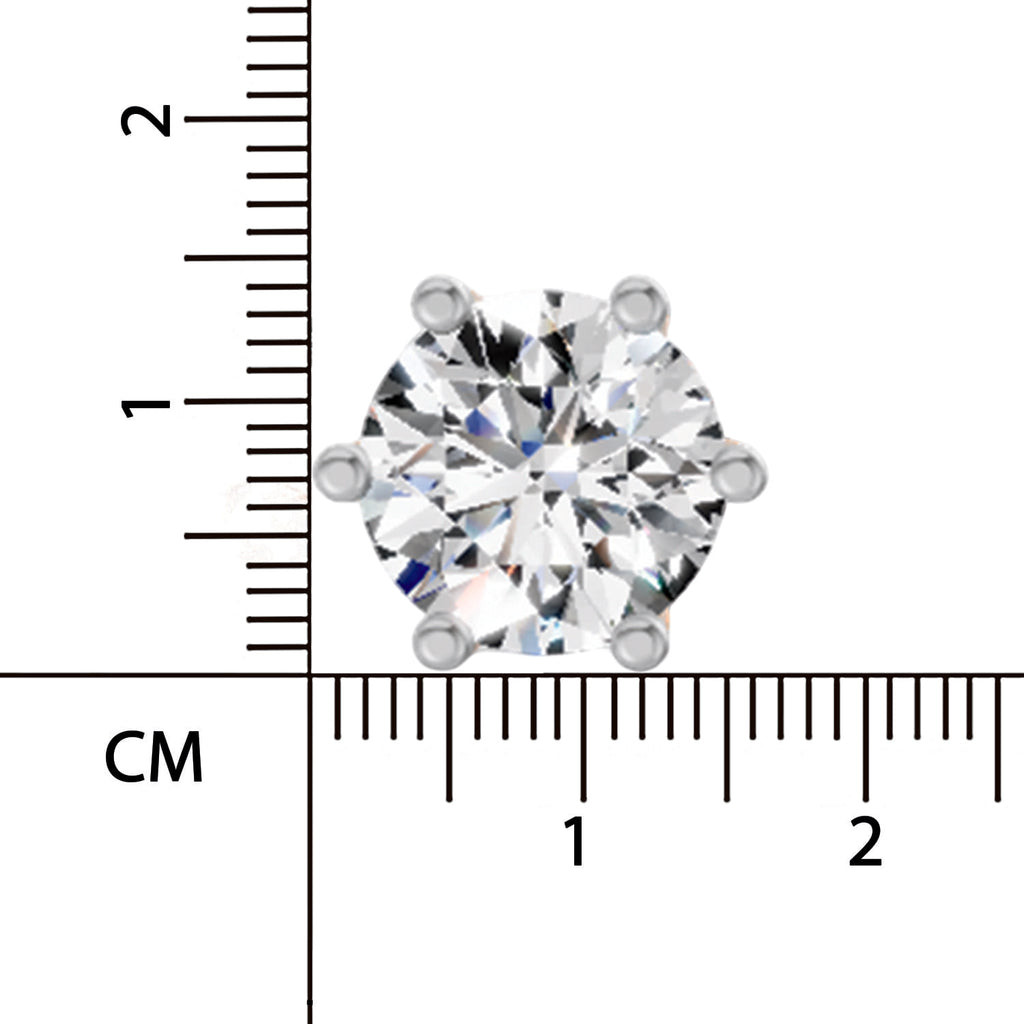 2.39 Ct Round Shape 6 Prong Solitaire Diamond Stud Earrings | 14K Rose Gold