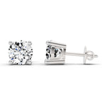 2.39 Ct Round Shape 4 Prong Solitaire Diamond Stud Earrings | 14K Rose Gold