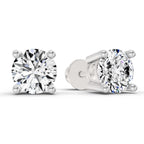 2.39 Ct Round Shape 4 Prong Solitaire Diamond Stud Earrings | 14K Rose Gold