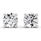 2.39 Ct Round Shape 4 Prong Solitaire Diamond Stud Earrings | 14K Rose Gold