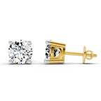 2.39 Ct Round Shape 4 Prong Solitaire Diamond Stud Earrings | 14K Rose Gold