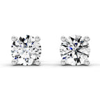 2.46 Ct Round Shape 4 Prong Solitaire Diamond Stud Earrings | 14K Rose Gold