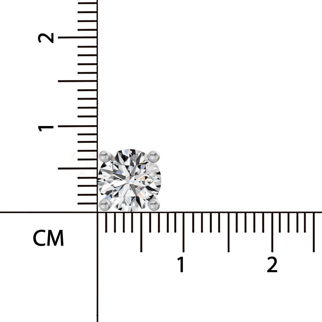 2.28 Ct Round Shape 4 Prong Solitaire Diamond Stud Earrings | 14K Rose Gold