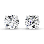 2.28 Ct Round Shape 4 Prong Solitaire Diamond Stud Earrings | 14K Rose Gold