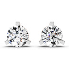 2.28 Ct Round Shape 3 Prong Solitaire Diamond Stud Earrings | 14K Yellow Gold