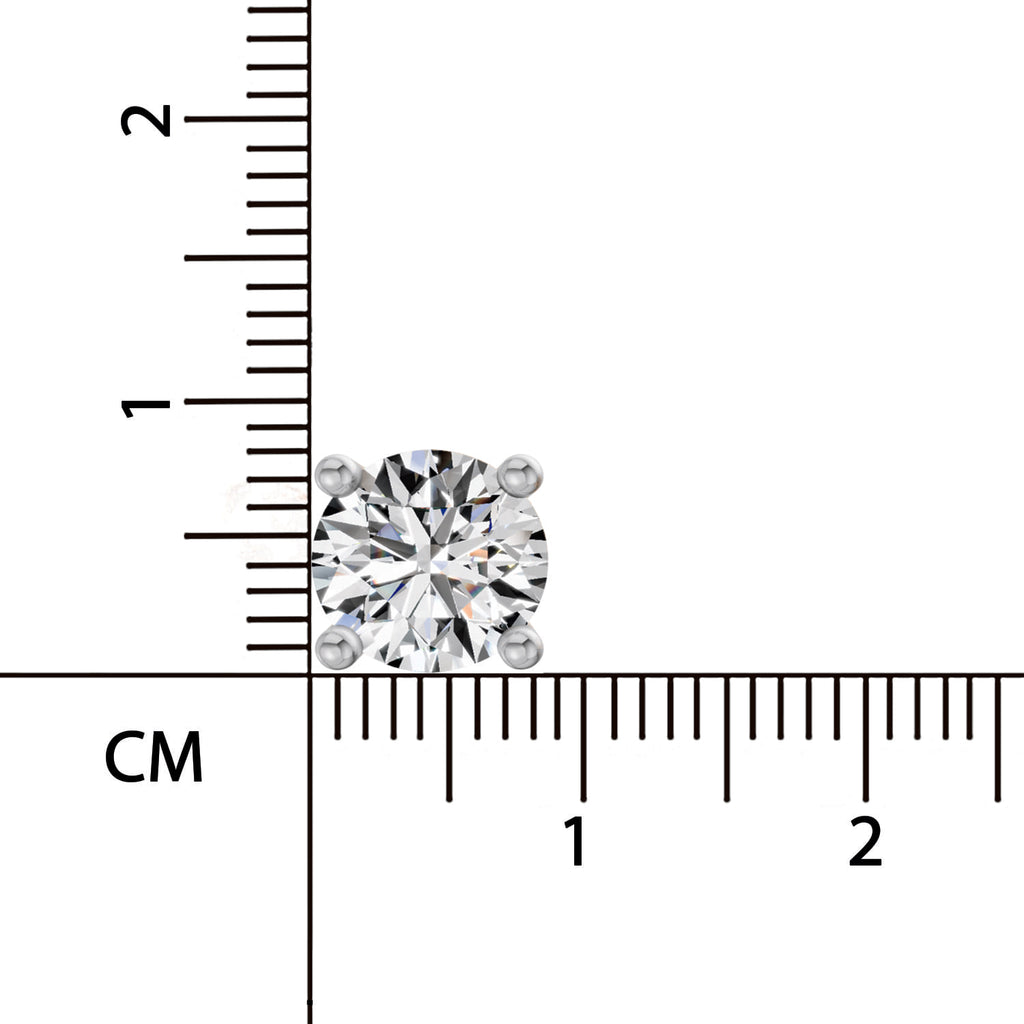 2.28 Ct Round Shape 3 Prong Solitaire Diamond Stud Earrings | 14K Yellow Gold
