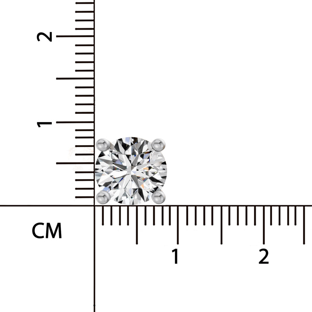 2.28 Ct Round Shape 3 Prong Solitaire Diamond Stud Earrings | 14K Yellow Gold