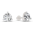 2.28 Ct Round Shape 3 Prong Solitaire Diamond Stud Earrings | 14K Yellow Gold