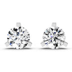 2.28 Ct Round Shape 3 Prong Solitaire Diamond Stud Earrings | 14K Rose Gold