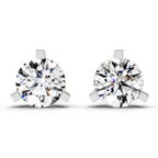 2.28 Ct Round Shape 3 Prong Solitaire Diamond Stud Earrings | 14K Rose Gold