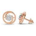 0.64 Ct Round Stud Earrings | 14K Rose Gold