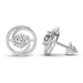 0.64 Ct Round Stud Earrings | 14K White Gold