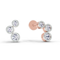0.66 Ct Bezel Set Stud Earrings | 14K Rose Gold  FG VS Quality Diamonds