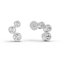 0.66 Ct Bezel Set Stud Earrings | 14K White Gold  FG VS Quality Diamonds
