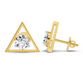 0.67 Ct  Round Shape Diamond Solitaire Stud Earrings | 14K Yellow Gold