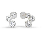 0.67 Ct Round 3 Stone Earrings | 14K Rose Gold