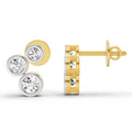 0.67 Ct Round 3 Stone Earrings | 14K Yellow Gold