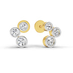 0.67 Ct Round 3 Stone Earrings | 14K Rose Gold
