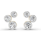 0.67 Ct Round 3 Stone Earrings | 14K Rose Gold