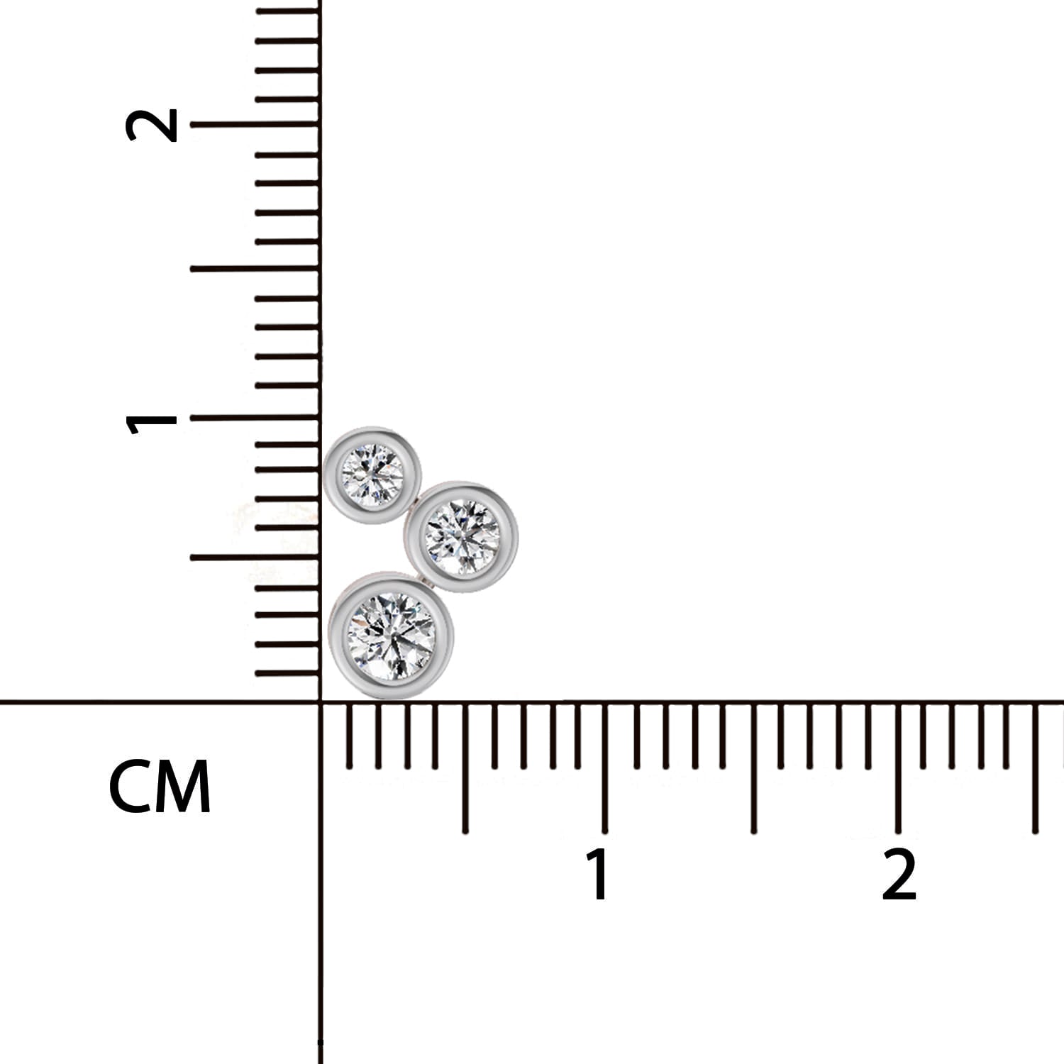 0.67 Ct Round 3 Stone Earrings | 14K Rose Gold