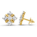 0.98 Ct  Round Shape Diamond Stud Earrings | 14K Yellow Gold