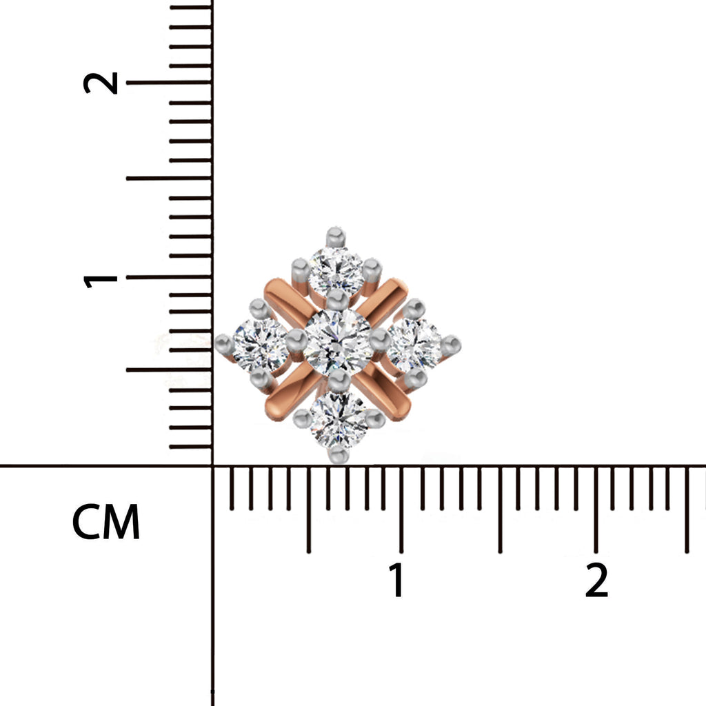 0.98 Ct  Round Shape Diamond Stud Earrings | 14K Rose Gold