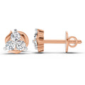 0.38 Ct  Round Shape Diamond Stud Earrings | 14K Rose Gold