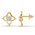0.76 Ct  Round Shape Diamond Stud Earrings | 14K Yellow Gold