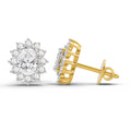 1.25 Ct  Oval Shape Halo Diamond Stud Earrings | 14K Yellow Gold