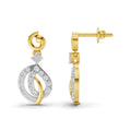 0.59 Carat | 925 Sterling Silver Yellow Gold Plated Fashion DangleEarrings