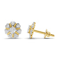 0.37 Carat  | 925 Sterling Silver Gold Plated Fashion Earrings