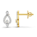 0.2 Carat  | 925 Sterling Silver Gold Plated Teardrop Fashion Earrings