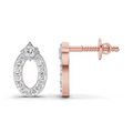 0.27 Carat Imperial Oval Halo Earrings | 14K Rose Gold