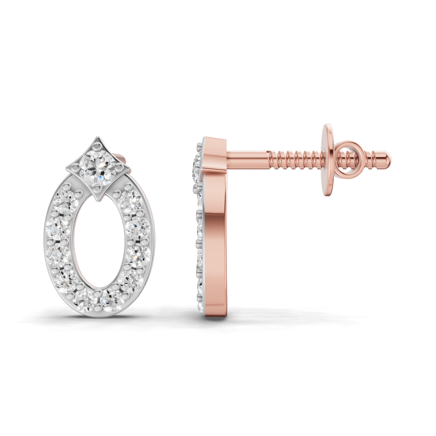 0.27 Carat Oval Diamond Stud Earrings | 14K Yellow Gold