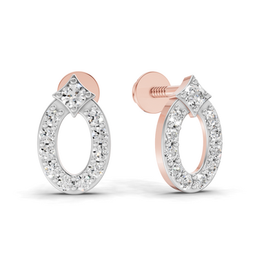0.27 Carat Oval Diamond Stud Earrings | 14K Yellow Gold