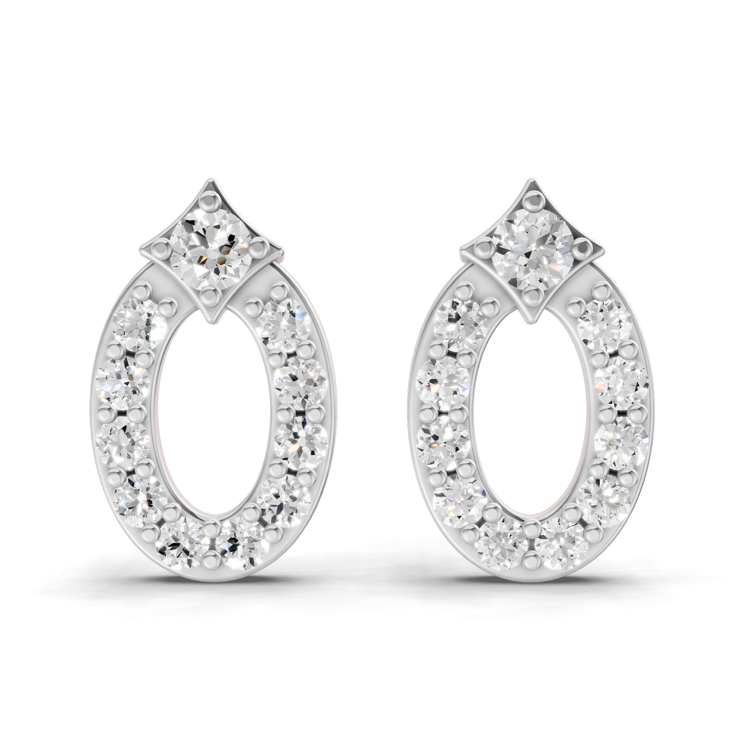 0.27 Carat Imperial Oval Halo Earrings | 14K Rose Gold