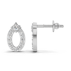 0.27 Carat Imperial Oval Halo Earrings | 14K White Gold