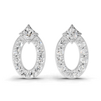 0.27 Carat Oval Diamond Stud Earrings | 14K White Gold